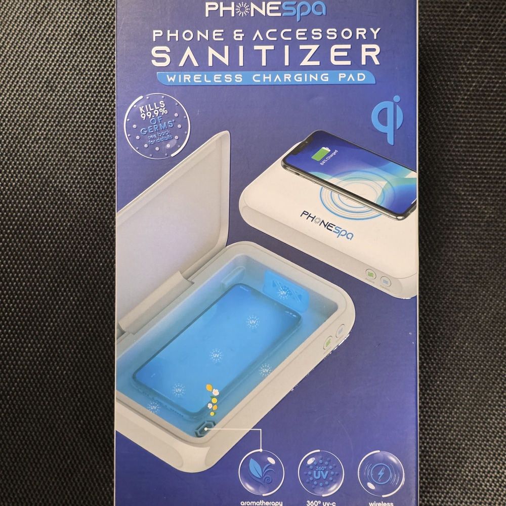 PhoneSpa Phone & Accessory Sanitizer with Wireless Charging Pad